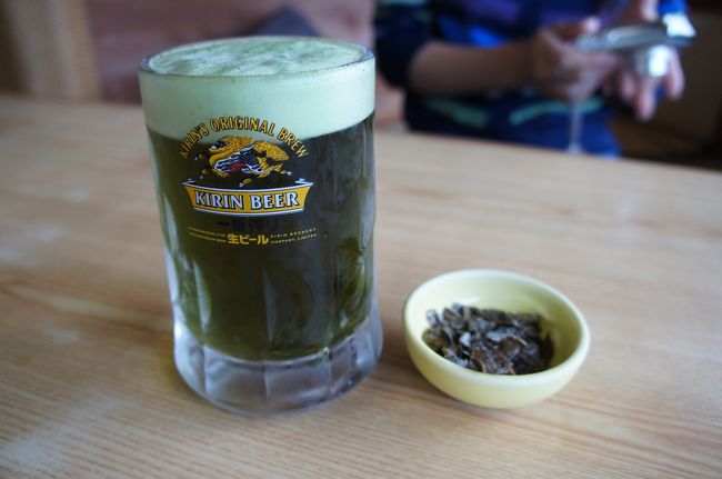 わさび園でわさびビール