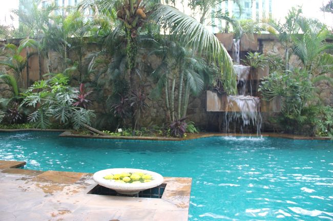 リッツカールトンの小さい方のプール。ホテルの4階にあります。