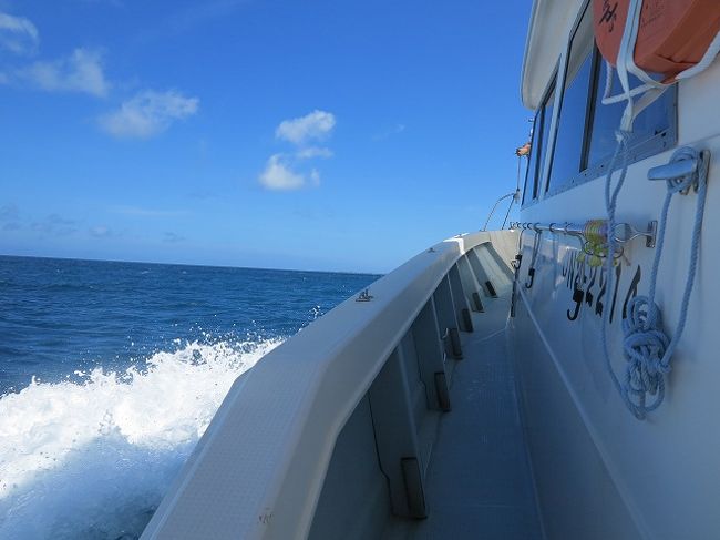 ポイントに着くまでの間、所々で強いうねりを受け、波しぶきがサイドデッキに飛んできます。