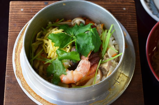 釜飯が炊きあがりました。