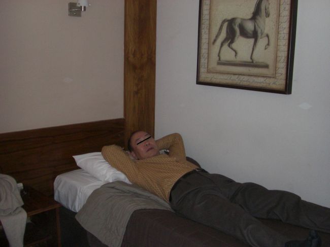 一日目はロンドン。本当はロンドンでは泊まらない予定でしたが、台風が迫っていたため一日出発を早めたので急遽エクスペディアで格安ホテルを探し一泊することにしました。<br /><br />ガーデンビューホテル。地下鉄も近く一泊６０００円はロンドンではリーズナブルかしら。<br /><br />しかし写真のとおり部屋が狭く、夜は父親のいびきに悩まされました。