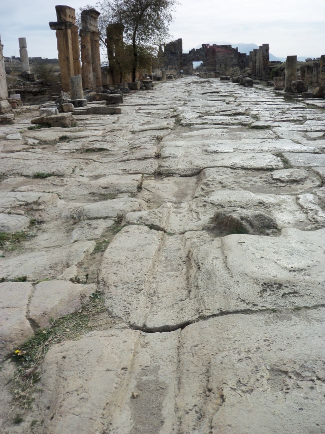 　馬車等の車輪の跡がよく分かります。<br /><br />　東西文明の接点にあるトルコは古代遺跡の宝庫。多すぎて見飽きた感はあります。<br /><br /><br />