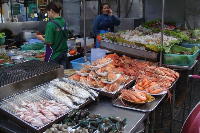 新鮮な屋台シーフードたち