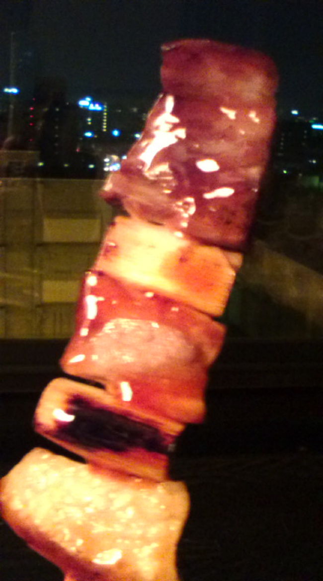 かわりに串にしてみましたー。やきとり弁当にのっているやつですね。タレうまい〜♪