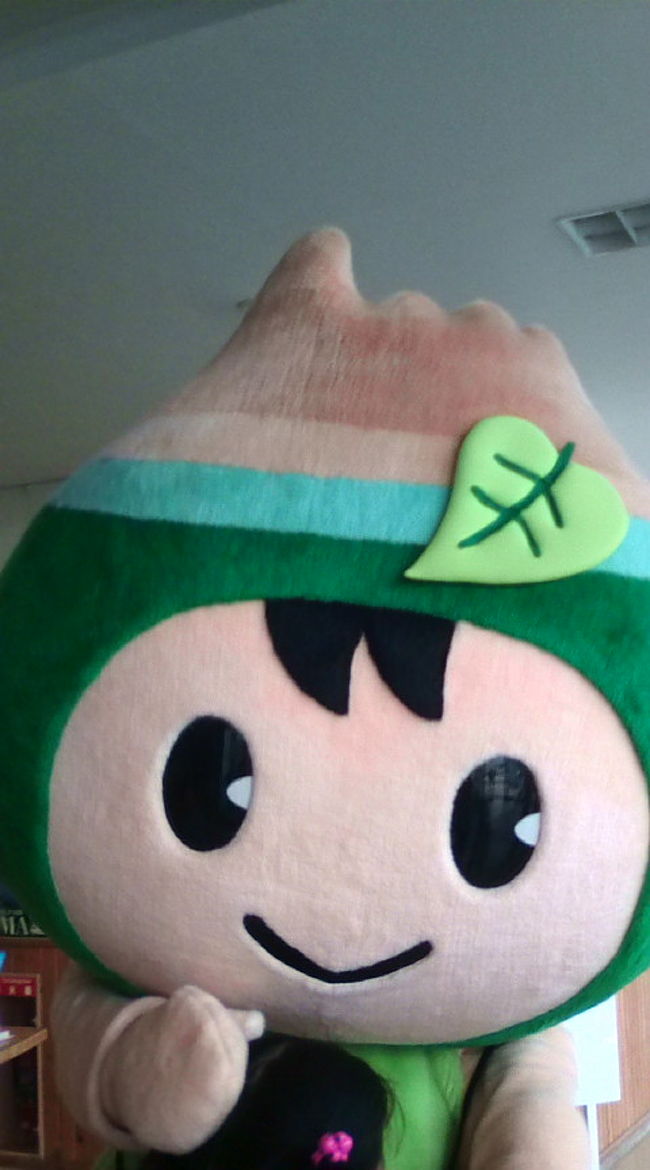 たぶんＳＬの乗車客のおもてなしでしょうか。大沼公園のゆるキャラ？　子ども達にちょっかいを出されまくって、すぐに事務所にもどってしまいました…。