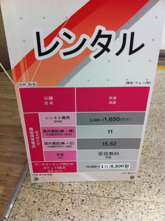 かりたのはLG U＋。在庫がなくなってしまうという話もきいていたのですが、一番遅い便で借りられました。これは便利。スマホ持参の方は必須かも。<br />仁川で返却できるか聞いたらもちろんOKと。<br />しかし、それに満足して詳しい返却方法を確認しなかったら（普通にLGのカウンターで返せるのかと思っていた）あとでめんどくさいことに・・・