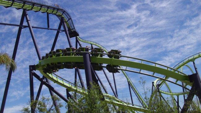 【MEDUSA】回転系コースター<br /><br />10分ほど並んですぐに順番がきました。<br />乗ってみると、見た目ほど怖くなかったです。