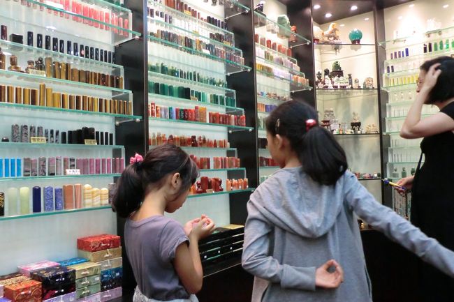 その後、ペニンシュラブティック「タンズ」は混んでいたので、スターハウス内1827「嘉欣印社」に印鑑作りに行きました。<br /><br />エレベーターになって１８階へ行くとすぐにお店は見つかりました。<br />全体的な値段は「タンズ」よりこちらのほうが安いと思います。初めに奥さんに「子供用の安いものを探してるんです。」と相談すると、あれこれお手頃なものを見せてくれました。うちのキッズが調子に乗って、高いのに興味を示すと「それ高い！」と絶妙にブロックしてくれました。結局なんだかんだで、普通より大きな石を選んで、動物の彫り物までしてもらったので二つで１万円くらいでした。<br />　選べばもっとお手頃価格のものがたくさんあります。<br />　ホテルにデリバリーをお願いすると翌日の夕方には部屋に届いていました。