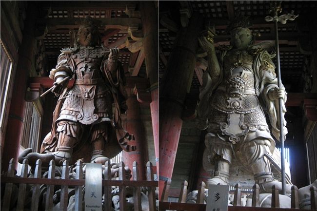 大仏の両サイドには広目天と多聞天<br /><br />これも大迫力！