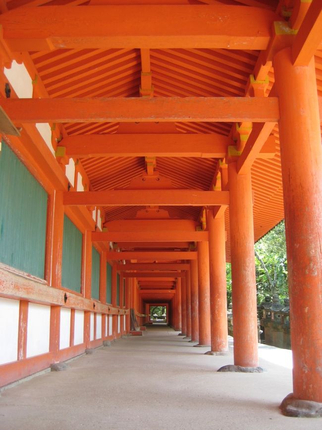 <br />猛暑の中 歩くこと20分。。<br />着いた！春日大社！！<br /><br />でも裏口だった！<br />若草山からまっすぐ春日大社に向かってくると<br />こちら側からはいることになります<br /><br />せっかくなので表参道から入りたい！って方は<br />いったん大仏殿ちかくの車道まで戻らないといけません