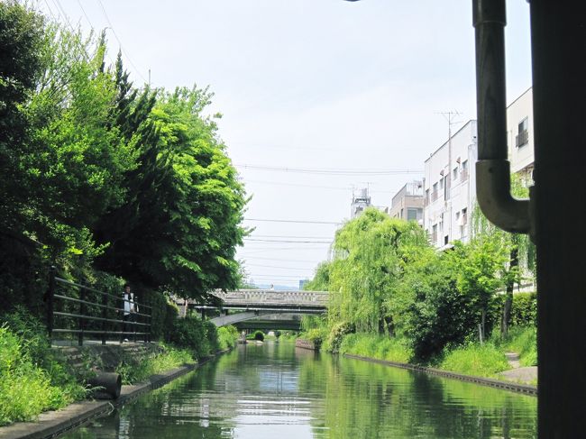 十石船巡り<br /><br />船着場は月桂冠大倉記念館側にある。<br />のんびりゆらゆら揺られ、風が気持ち良く<br />船頭さんの歌も聞けて楽しかった。