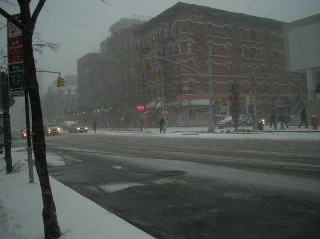外に出たらなんと吹雪でした