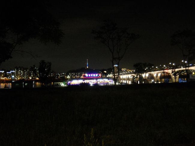 地下鉄汝矣ナル駅から結構あるくけど、川沿いの公園からの夜景もキレイだったからよかった。