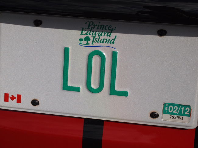 プリンスエドワードアイランドの文字と、アルファベットのみ。<br />これはナンバープレート？<br /><br />とにかくいろいろあって、イラスト入りのプレートはかわいらしく見ていて楽しかったです。