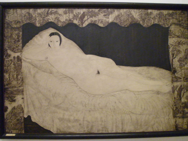 数年前のフジタ展で日本に来てましたね。<br />乳白色の肌の裸婦像で有名なレオナール・フジタ。