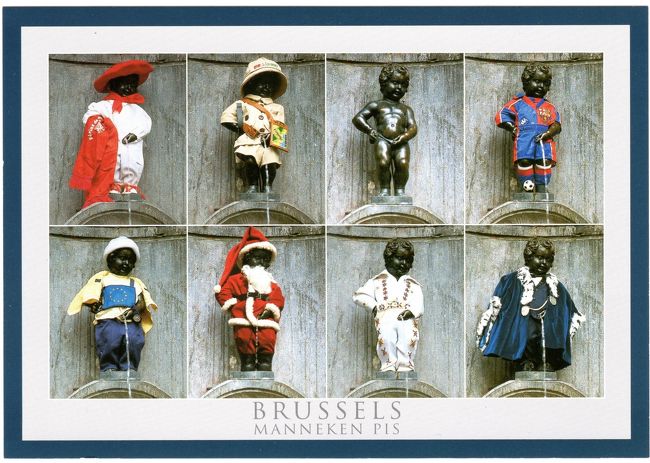 世界のがっかりベスト３に入っている(？)ジュリアン君は、けっこうかわいかったですよ。ところで、ガイドさんは　小便少女は顔がアジア人で、アジア蔑視の感じがするから見ない方がいいと言ってました。<br /><br />それから、トルコと同じで私は旅行中、写真はレディさんに○投げ何度か、観光しちゃいました〜レディさん、ありがとう＆ダンケウエル！<br />衣装持ちのジュリアン君の絵葉書が面白くて、買ってきました。<br />でも、玄関に飾るのには向いてない？