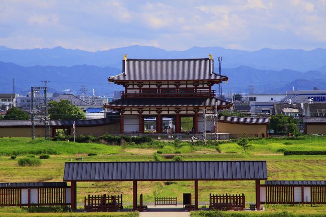 大極殿正面からさきほどいた朱雀門を望みます。