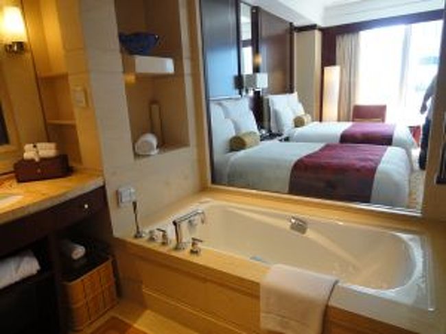 ガラス張りですがボタン1つでロールスクリーンが下りてきます。<br />浴槽の方にも簡易なシャワーがついてて<br />子供をお風呂にいれるのにすごく便利でした。