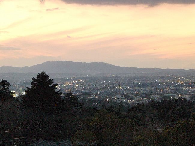 暗くなりかけてきた奈良市街。