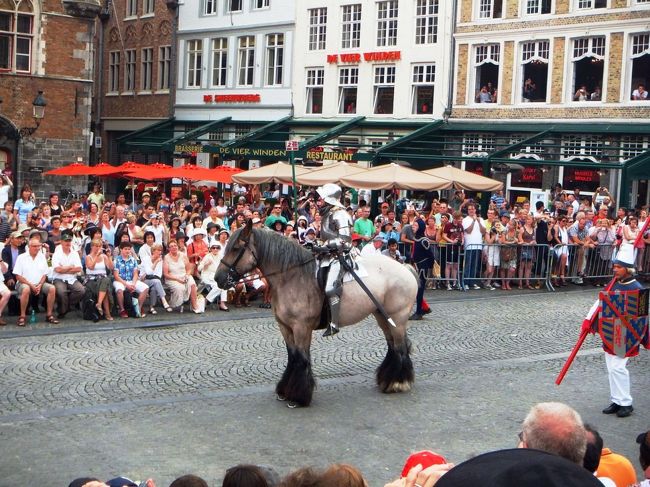 レディさんの旅行記も私の旅行記も、この祭は似たような写真を選んでいます。<br />どうしても目立つのを取り上げますからね〜<br />とっても毛足の長い（？）馬です。この日は、お馬さんも暑くてたまらんかったろうな…