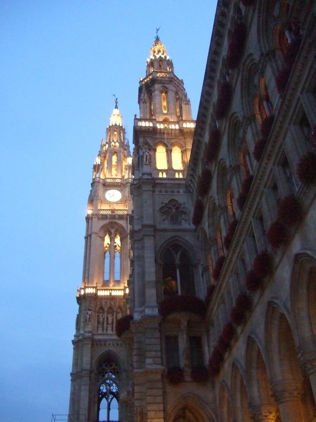 ｳｲｰﾝ　市庁舎　　ﾗｰﾄﾊｳｽｹﾗｰにて夕食