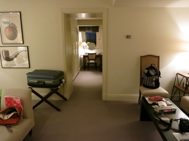 奥にデスク、左手にはクローゼット、右手にバスルームという少し変わった構造です。