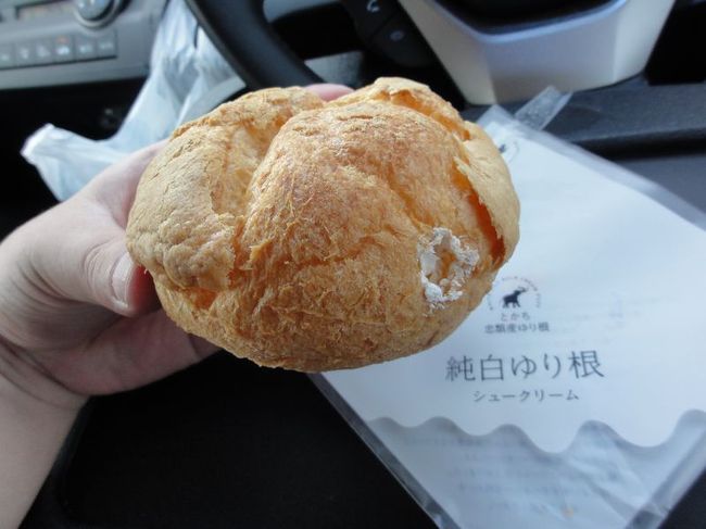 道の駅忠類で売っていた純白ゆり根シュークリームです。コレ美味しかっです。