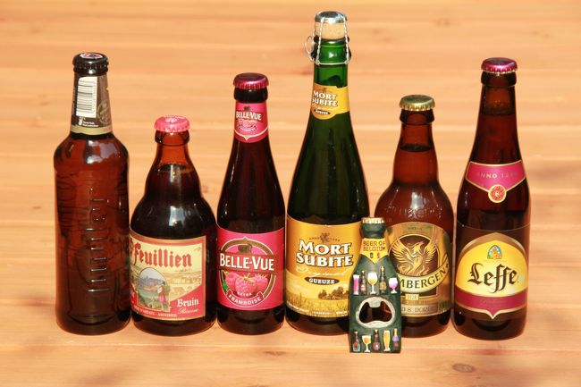 ホテルの近くのスーパーマーケットで買った、ベルギービール