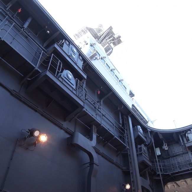 昇降版に乗り、上を見る。<br />動く時は「ブーブー」音がします、危ないからね！