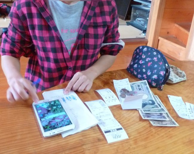 お金の精算をします。<br /><br />１人何もかも入れて６０００円。<br /><br />こんなに充実していてすんごく安いです。