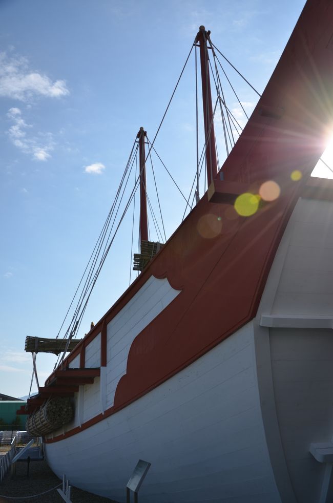 遣唐使船の復元模型