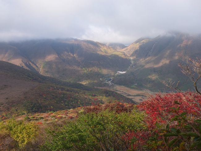 ５合目から見た坊がつる。<br />ここを過ぎると展望が開けてくる。
