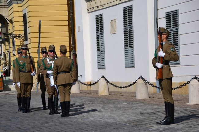 どこからか小太鼓の音が聞こえてきて、こぢんまりと衛兵交代スタート。
