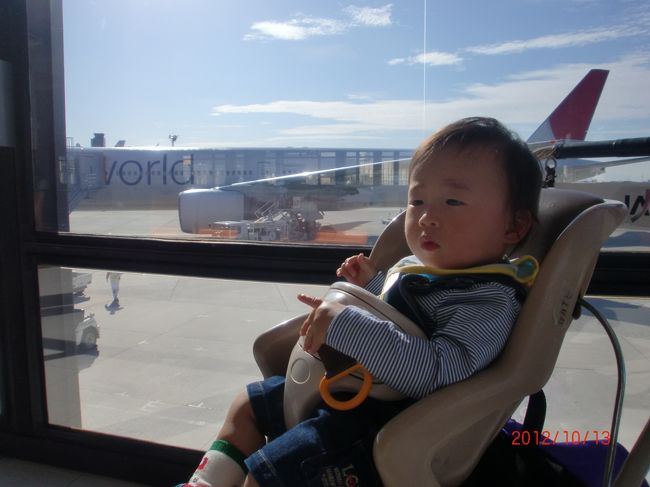 利用便は伊丹9：15発−那覇11：25着のJAL2081便。<br />