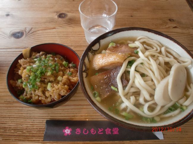 そば大が６５０円。<br />ジューシーが２５０円。<br />かつおだしが効いていておいしかったです。<br /><br />昼食後はムスコが寝てしまったので<br />行く予定だったネオパークはあきらめ<br />お土産を買ってホテルへ帰りました。