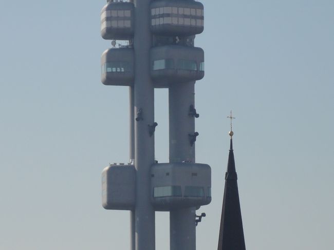 よーく見ると、確かに赤ん坊がよじ登っています。