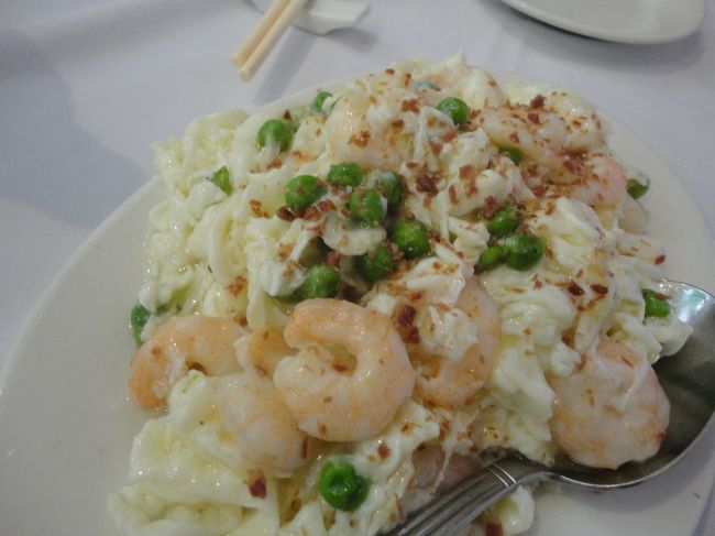 北京ダックのほかにオーダーしたものは、<br /><br />エビの卵白いため