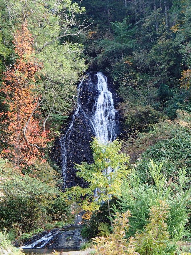 七滝も紅葉には少し早かったです。分かりにくいですが、滝は7段です。