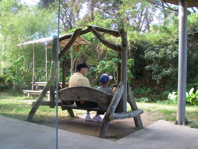 じじたちも木陰のブランコでアイスクリームです。