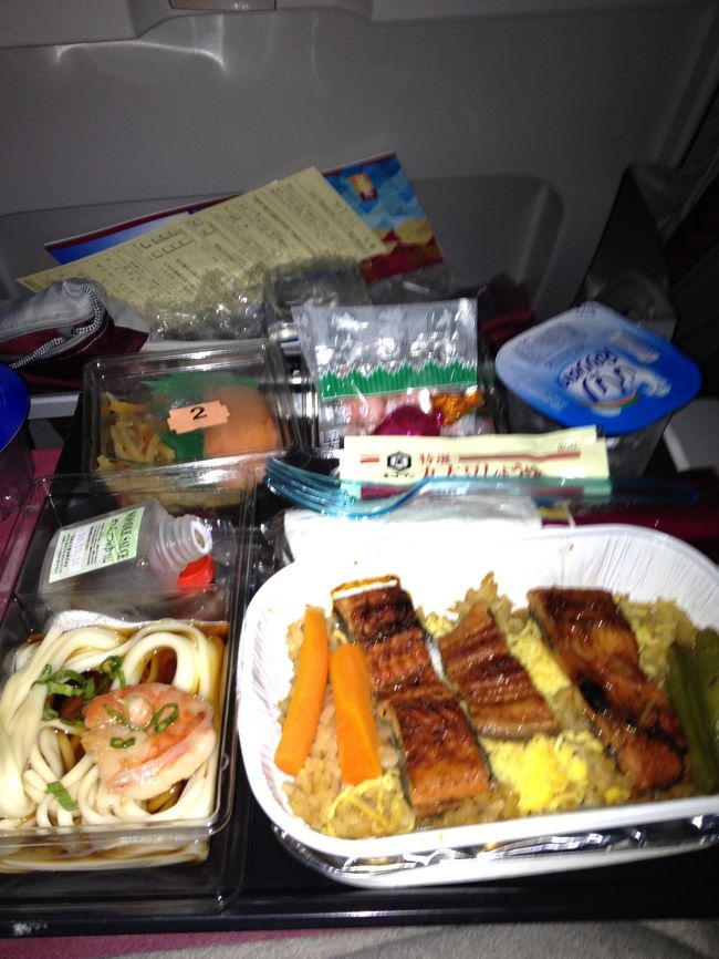 多分、ドーハからの機内食
