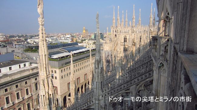 屋上から望んだミラノ市街地の眺望