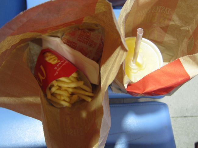 お腹が空いたと思ったらもうお昼。<br />お好み焼き、うどん、たこ焼き、などの<br />レストラン街を通過し、マックへ。<br />店員さんの関西弁が海外に来たようで楽しい。