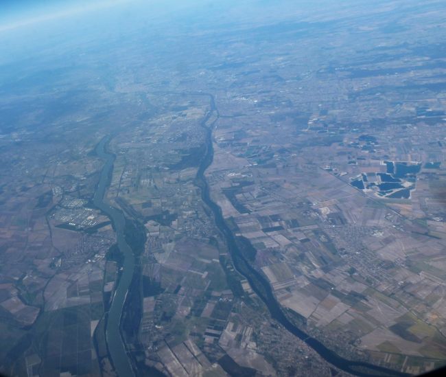 Budapestの南，上流でドナウ川が合流するところがブダペスト