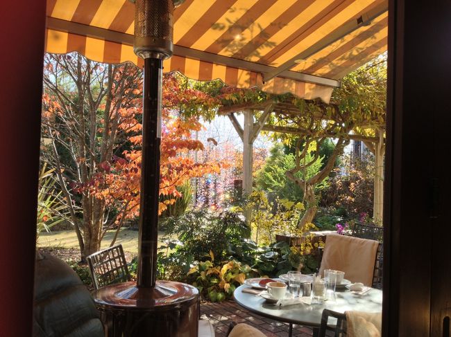 カフェは２０分待ちでした。テラス席もあります。<br />もっと寒くなったら、屋外用の大きなストーブも活躍する感じでした。<br />