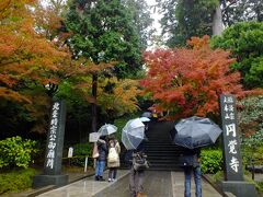 細い道を歩いてすぐにある円覚寺へ。ここへは紅葉メインで行きました。