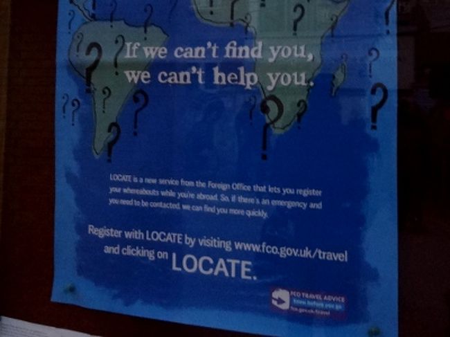 　さらには、外務省がやっているロケートというサービスの宣伝。ネットで自分の滞在地を登録しておくことで、緊急時のコンタクトに役立てます。