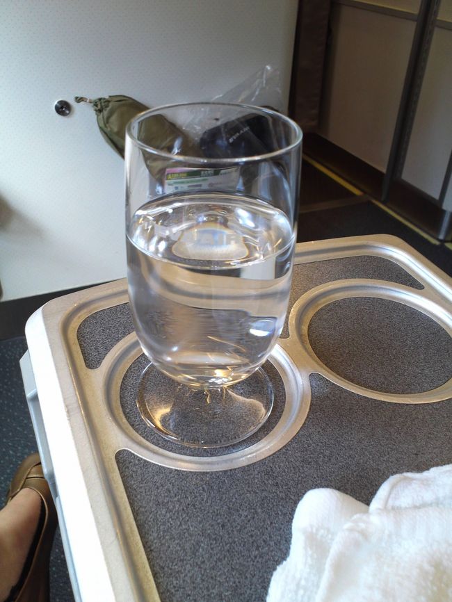 グラスが違うっ！プラスティックでも紙でもないぃぃ！<br />動悸をしずめるため、１杯目はお水を頼みました。<br />ぜぇぜぇ(◎o◎)