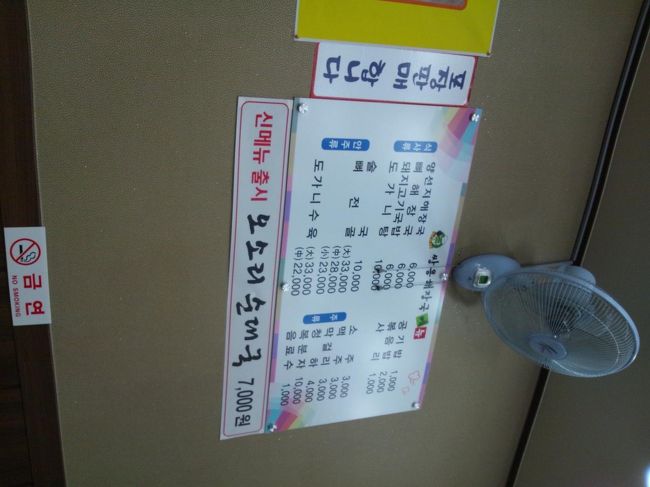 帰国日。ツアーに朝食が 付いていないのでホテルの近くの食堂へ。しまった！ヾ(゜０゜*)ノ?メニューがハングルしかない。訳かわからないからとりあえずメニューの上から2つを下さいとジェスチャーでオーダー。