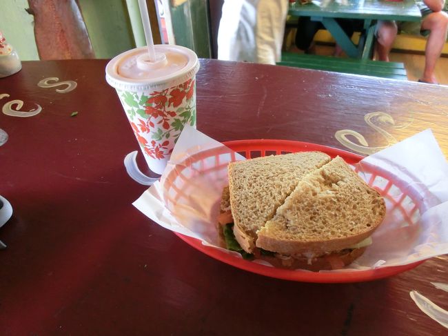 テリヤキチキンのサンドイッチとオレンジのスムージーを食べました。<br /><br />注文してから作ってくれるので、ちょっとだけ待ちます。<br /><br />すごくおいしかったです。ヘルシーだし。オーガニックなのかな。<br /><br />また来たいです。