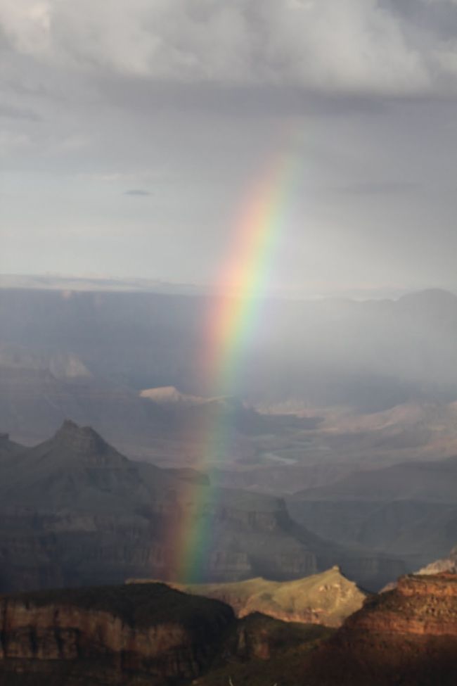 グランドキャニオンで雨が降ったのははじめてかもq